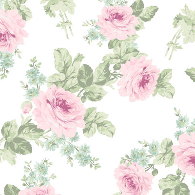 Rachel Ashwell Royal Bouquet Blue Wallpaper