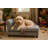 Linen Upholstered Chaise Pet Bed with Hidden Storage-30" L x 18" W x 16" H