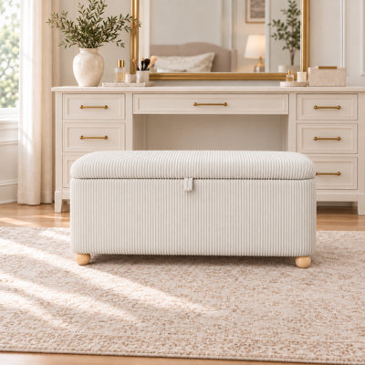 Banc de rangement en velours