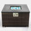 Table de feu brun foncé, propane, paquet d'une largeur de 35,04 po, table carrée réglable au propane avec flamme, débit de chaleur de 40000 BTU, tuyau inclus