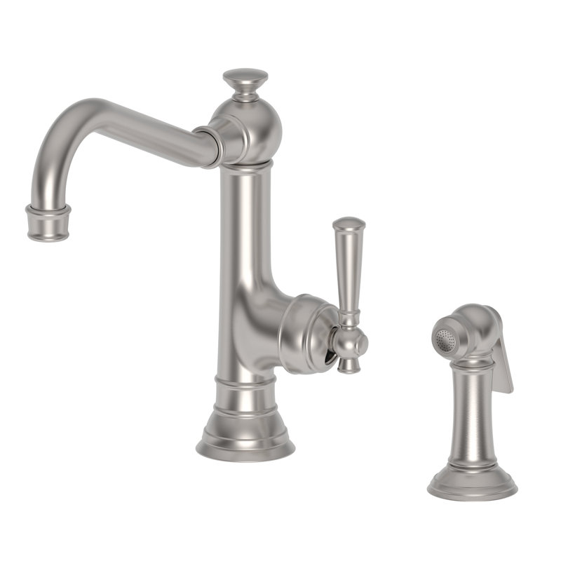 Jacobean Single Handle Kitchen Faucet with Side Spray, Stainless Steel (PVD)