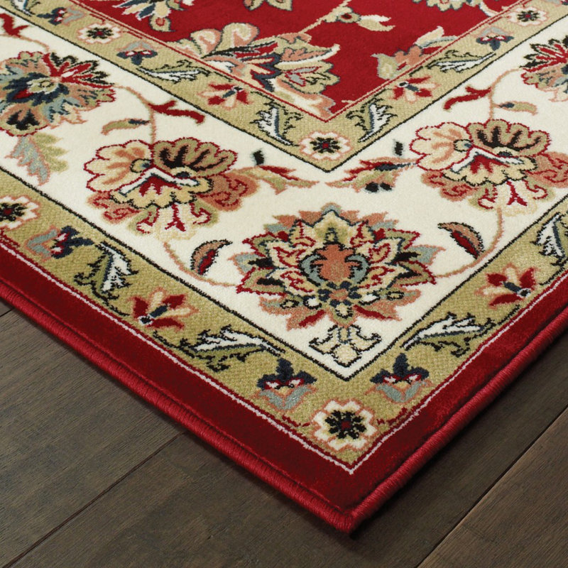 Tapis rouge / ivoire Greenwich, Rectangle 3 pi x 6 pi