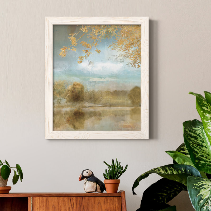 Golden Fall - Peinture sur toile encadrée, Cadre blanc, H 24 po x l 18 po x P 1,5 po