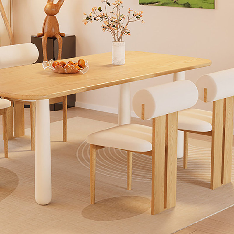 Solid Wood Rectangular Dining Table, Sturdy Legs, 29.5"H x 70.9"L x 31.5"W