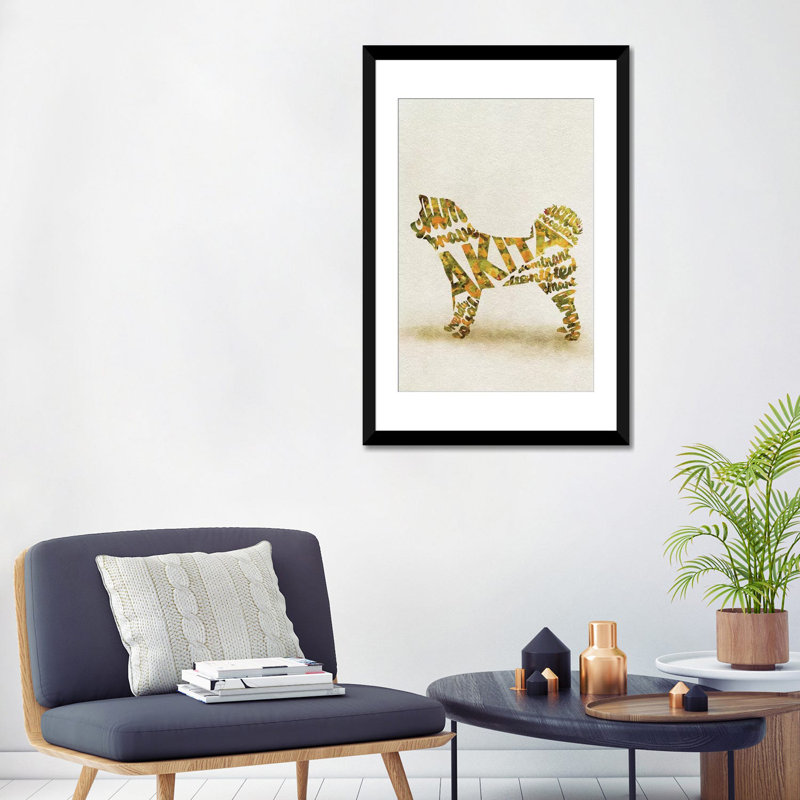 « akita shiba » par ayse deniz akerman, reproduction d’impression sur toile tendue, H 32 po x l 24 po x P 1 po, Blanc