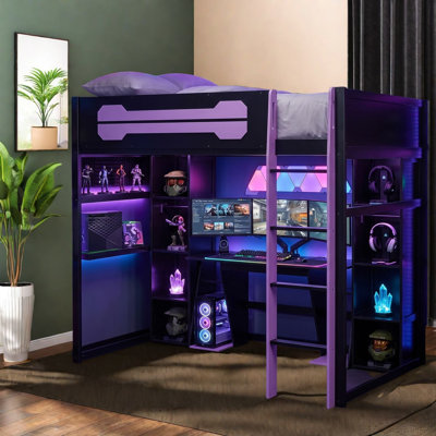Lits multifonctionnels avec rangement, loft moderne en bois aggloméré moderne pour la maison