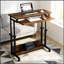 Bureau debout réglable en hauteur sur roulettes avec bureau spacieux et roues verrouillables, parfait pour les espaces de travail ergonomiques