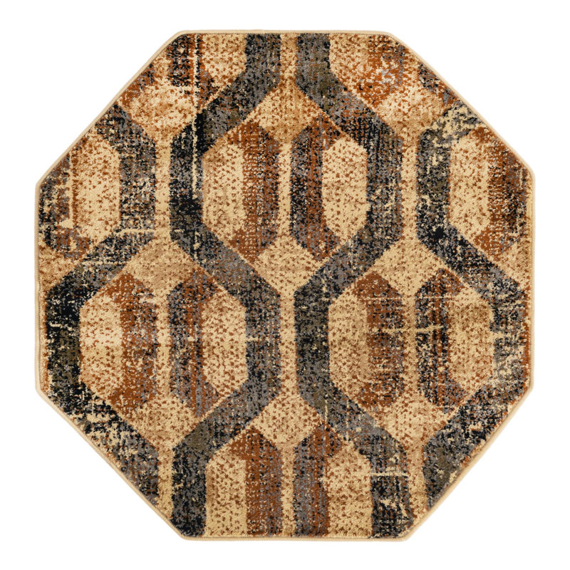 Brennin Geometric Indoor Rug, Octagon 3'3" x 3'3"