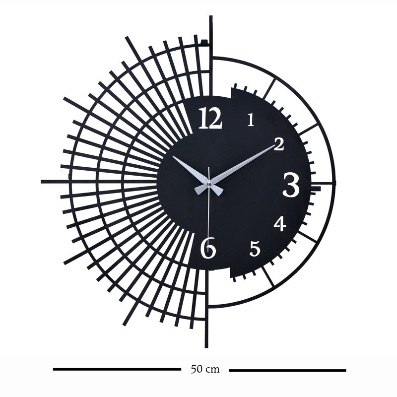 Amarmula Metal Wall Clock, Black, 41 x 41 cm