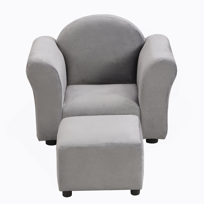 Recliner Chair, Kids Upholstered Couch With Ottoman