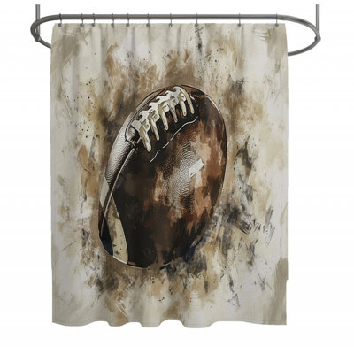 Football Rugged Warm Shower Curtain