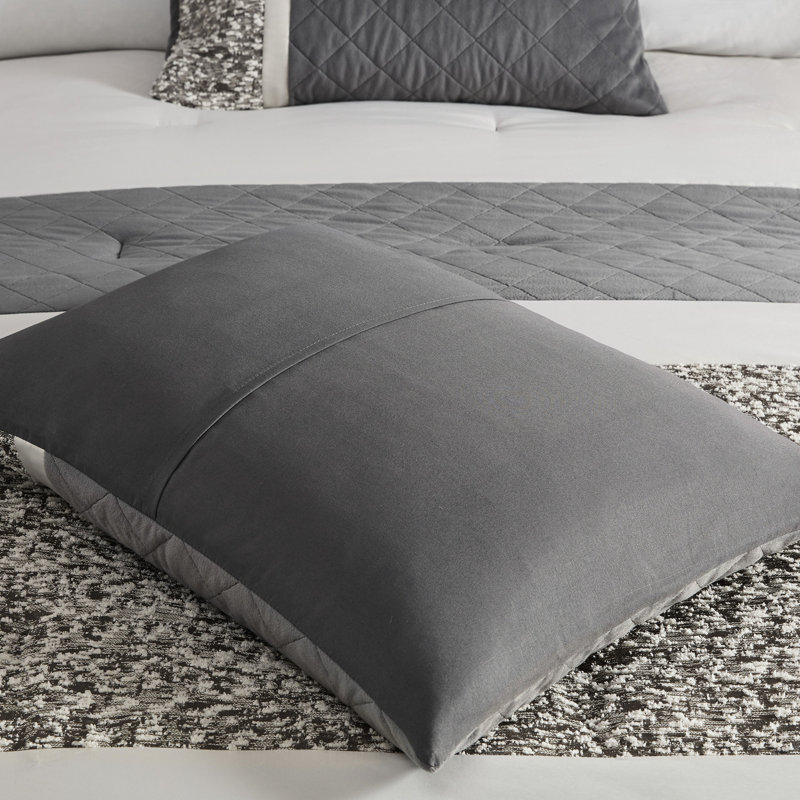 Édredon texturé à rayures pour très grand / très grand lit, 5 pièces,, très grand, avec rayures, envers en microfibre, rembourrage, inclus