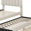 Lit simple avec lit gigogne escamotable et 3 tiroirs de rangement en dessous, lit plateforme simple tapissier en lin-52829714