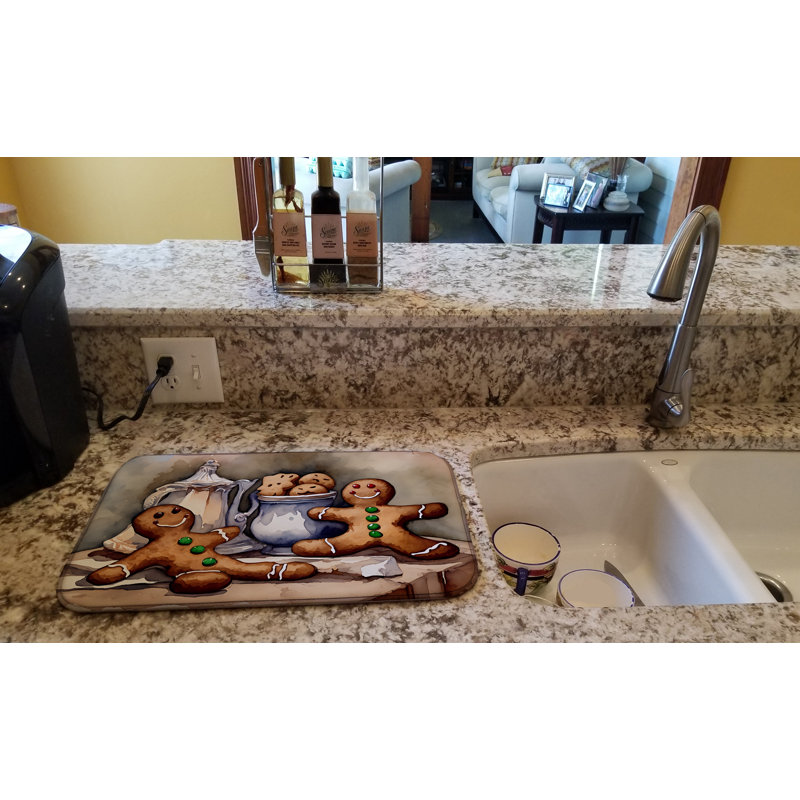 Christmas Gingerbread Men Dish Drying Mat