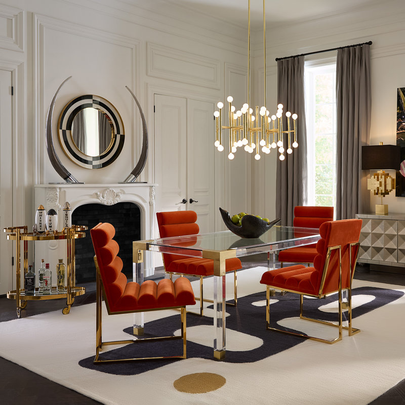 36" Black, White, and Gold Op Art Wall Mirror
