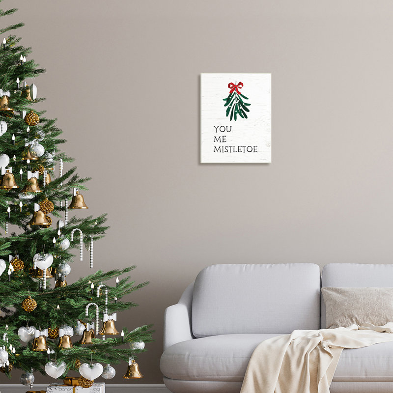 You You Me Mistletoe, H 19 po x l 13 po x P 0,5 po, Plaque murale