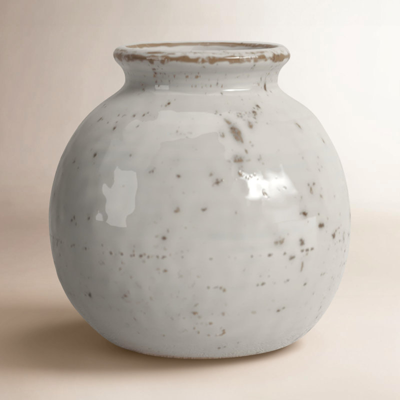 Vase de table en céramique fait à la main Jesiah, H 4,25 po x l 4,5 po x P 4,5 po