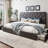 Silvester Modern Upholstered Platform Storage Bed with Wooden Slats, no box spring needed-89199070-86592363