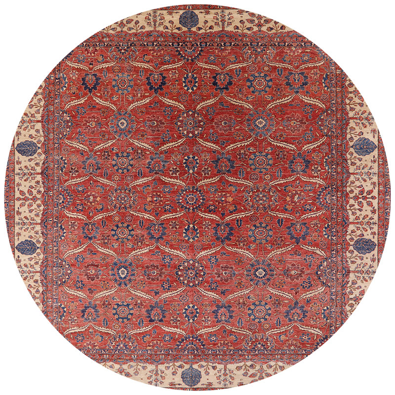 Tapis oriental rouge / beige Rosella, Rond 4 pi
