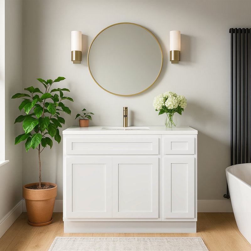 45'' Single Bathroom Vanity Base Only, White