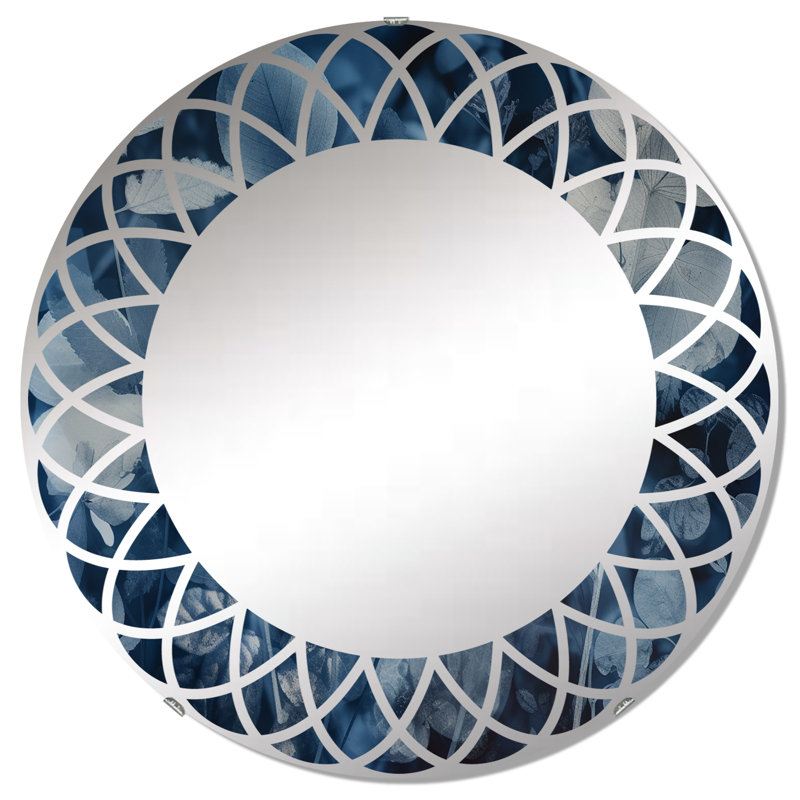 Morrigna - Miroir mural moderne rond, 32 po x 32 po