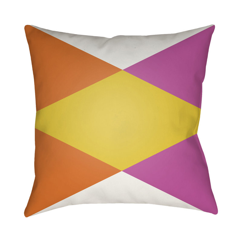 Moderne Geometric Outdoor Throw Pillow, Dark Blue, 22" H  x 22" W x 5" D