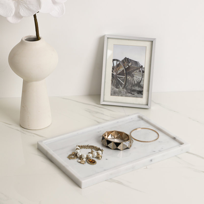Plateaux de meuble-lavabo en marbre blanc 12 po x 8 po Adolif, Carrare blanc 12 po x 8 po