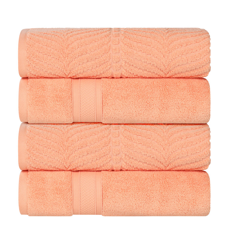 Serviette de bain en coton Orelia, Pêche