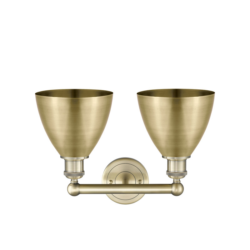 Éclairage pour meuble-lavabo à 2 lumières Arpita, Laiton antique, Laiton antique