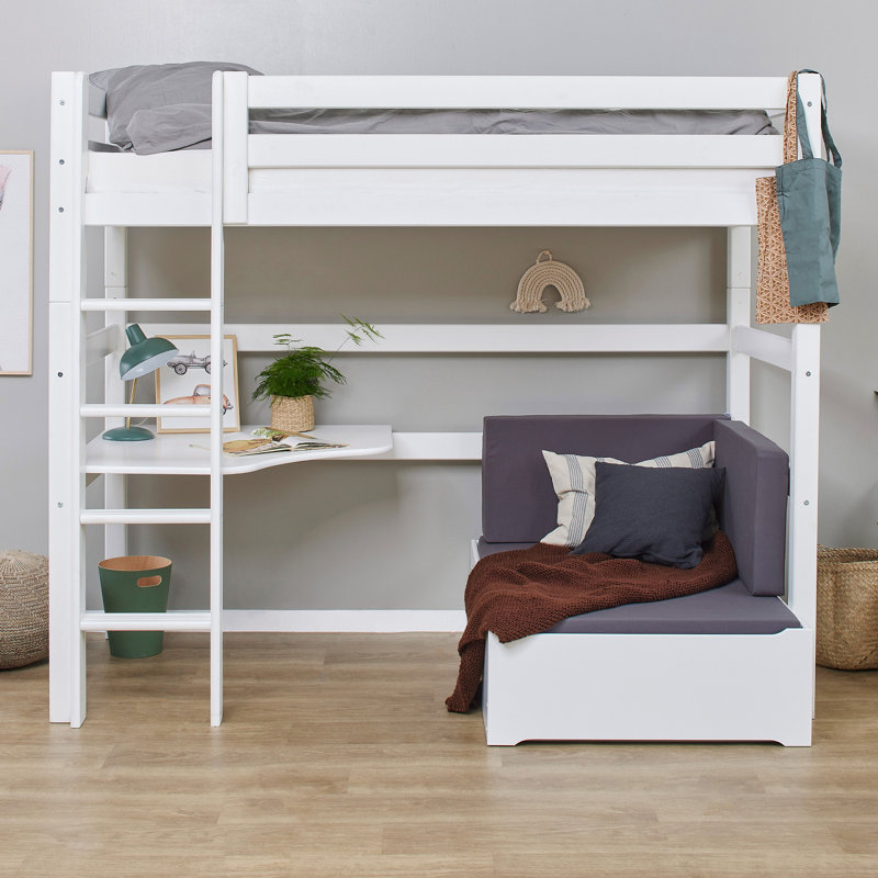 Eco Luxury European Single (90 X 200 Cm) High Sleepers with Built-in Ladder Included with Desk Included