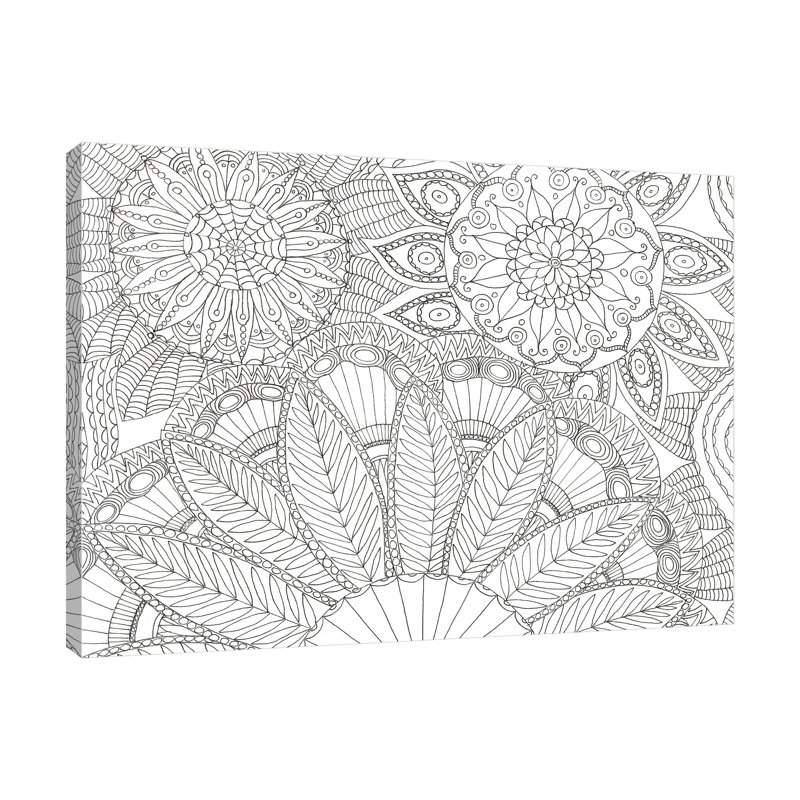 «Jungle Flora 3 Less» par Pam Varacek - reproduction d'art sur toile tendue, H 16 po x l 24 po x P 1,5 po