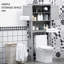 Modern Bathroom Storage Cabinet Over Toilet In Grey, With Adjustable Shelf And Open Area Grey Unit - Double Door Space For Bath Products