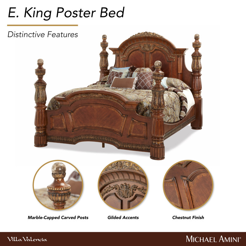 Villa Valencia Solid Wood Bed, King