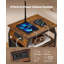 Lampe sur pied moderne avec table d'appoint, éclairage 3 couleurs et ports de chargement