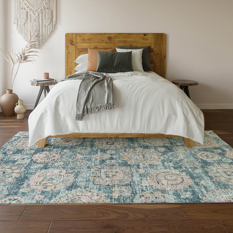 Premium Machine Washable Cerrito Teal Rug