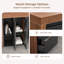Table rectangulaire extra-longue de 360 ​​cm (141,7 po) pour salle de pause, avec 14 tiroirs, double armoire de rangement et plateau de 2,5 cm (0,98 po), noyer/noir