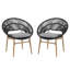 Chaise de patio en osier avec coussins (ensemble de 2)-1084985280