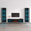 Brezlin 103.5" Modern Entertainment Centre with Electric Fireplace, High Gloss Finish, Wall-Mounted-462375095