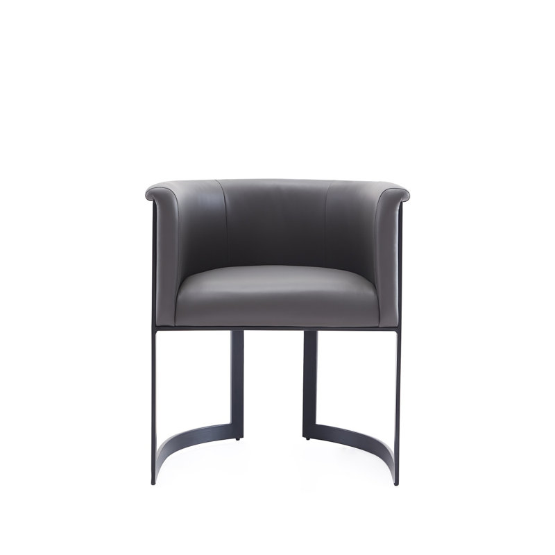 Chaise en cuir Corso, Gris