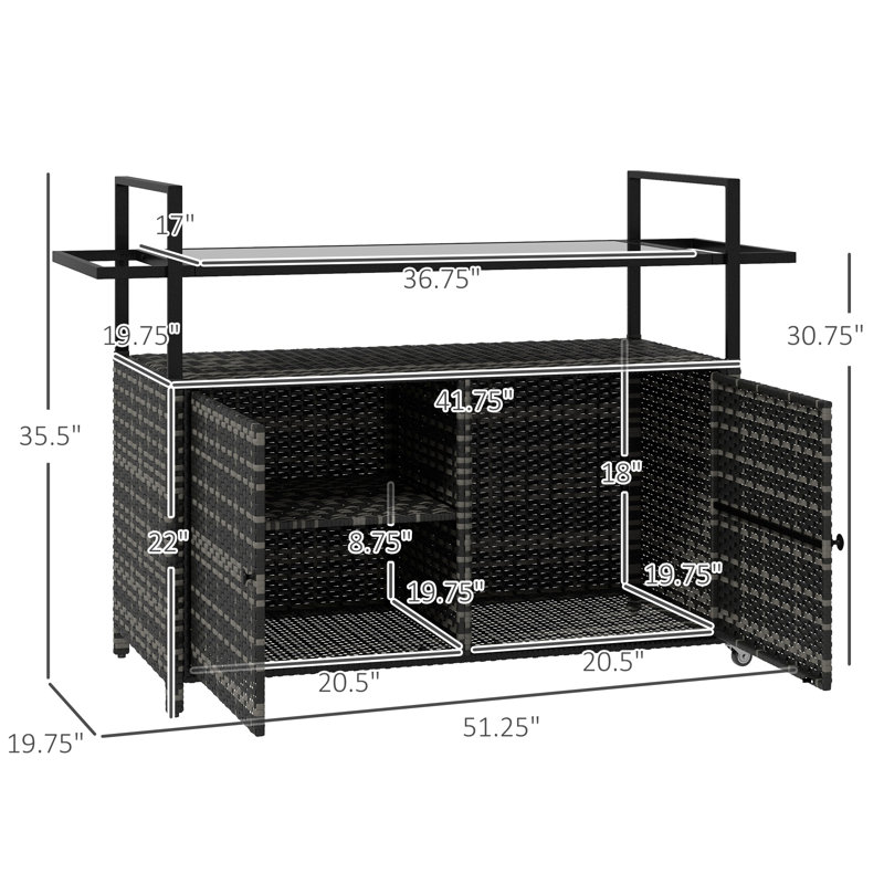 Table d'extérieur Wellesley L 51,25 po, Mélange de gris