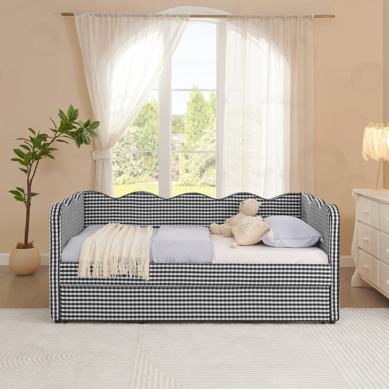 Daybed With Trundle Twin Size Sofa Bed, Black