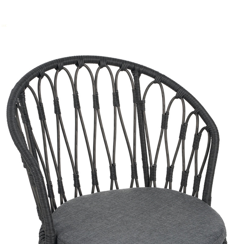 TAVON CHAIR,2PCS With 2 Cushions,Gray