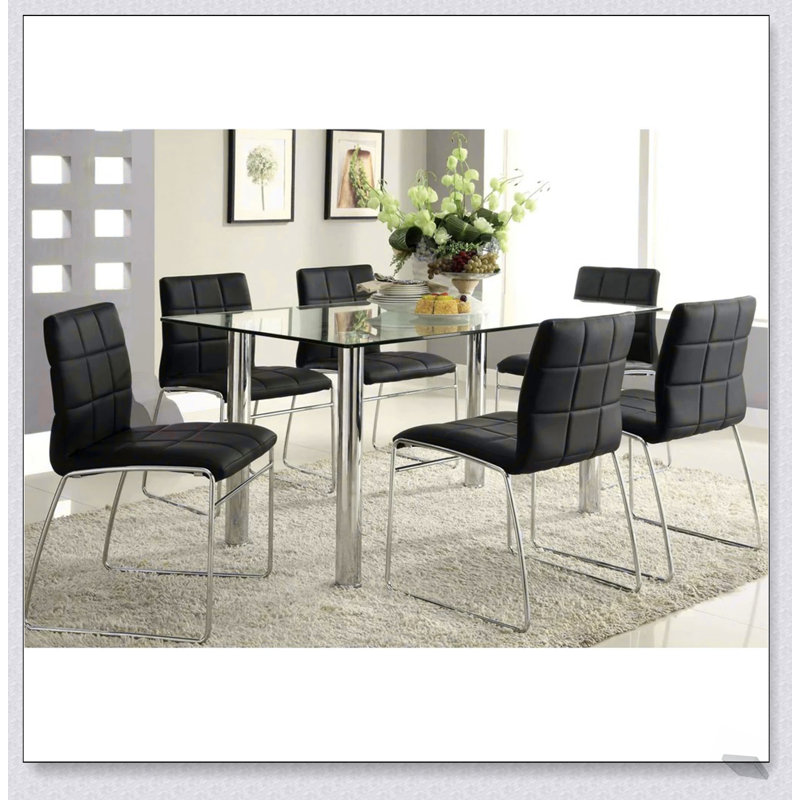 Ensemble de 2 chaises d'appoint rembourrées en similicuir noir et chrome, parfaites pour les intérieurs modernes et les sièges confortables
