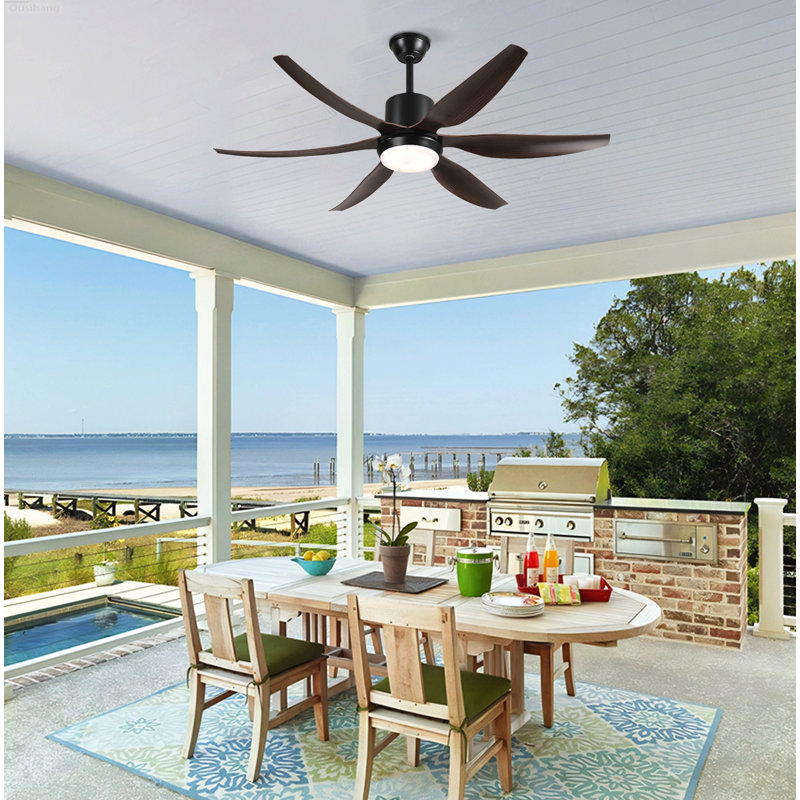 Modern Minimalist Ceiling Fans with Lights Reversible 6-Speed DC Motor Matte Black, Matte Black