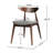 2 - Piece Of Retro Rubberwood Dining Chairs With Ergonomic Back For Comfort, Gray And Walnut Colors, Stable Structure Pack Chairs, Long Term Material Filled Seats-963495191-963495190