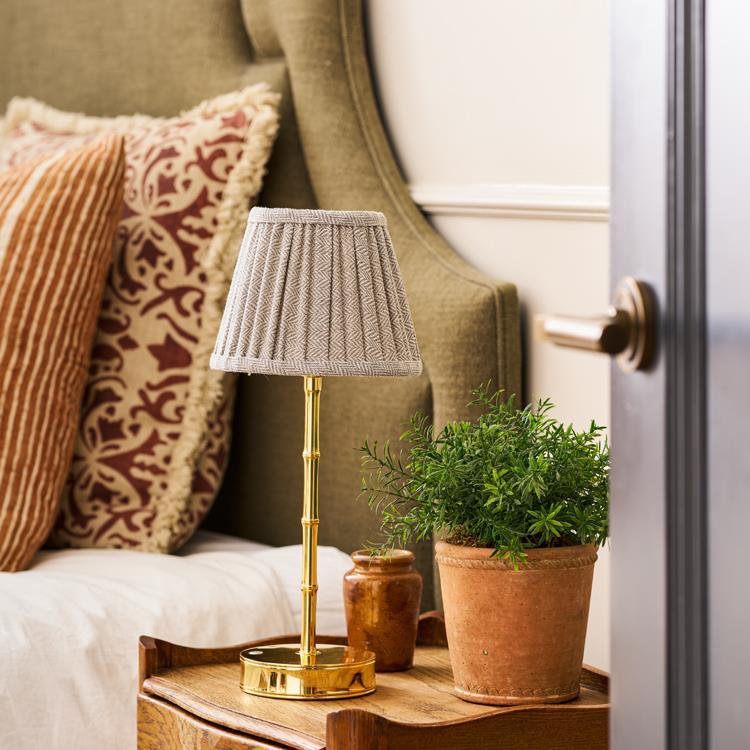 Empire Shade Light Grey Herringbone