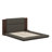Upholstered Floor Bed With Extended Wood Headboard & Bedside Shelf-109707323