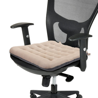 Excellent coussin de chaise de bureau à effet de soutien, paquet de 1 coussin de siège d'ordinateur de bureau respirant antidérapant de luxe, coussin de chaise carré de salle à manger de cuisine, beige