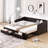 Wooden Extendable Daybed with Trundle & 2 Storage Drawers – Sofa Bed for Guest Room & Kids Room, Espresso-118488161