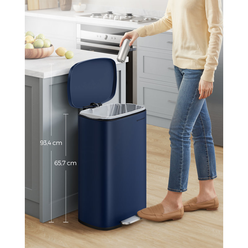Chidunelo Step On and Odour Seal Kitchen Rubbish Bin - 13.21 L, Blue